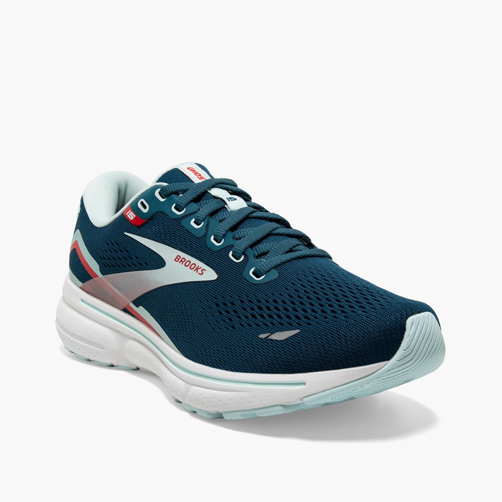 Chaussures Running Route Brooks Ghost 15 Cushioned Blanche Blanche Femme | AEA-2969505